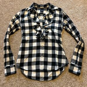 Ralph Lauren Buffalo Check Ruffle Flannel Button Up